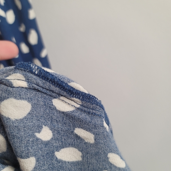 Reformation 0 Blue Dots Slip Midi Dress - Picture 7 of 12